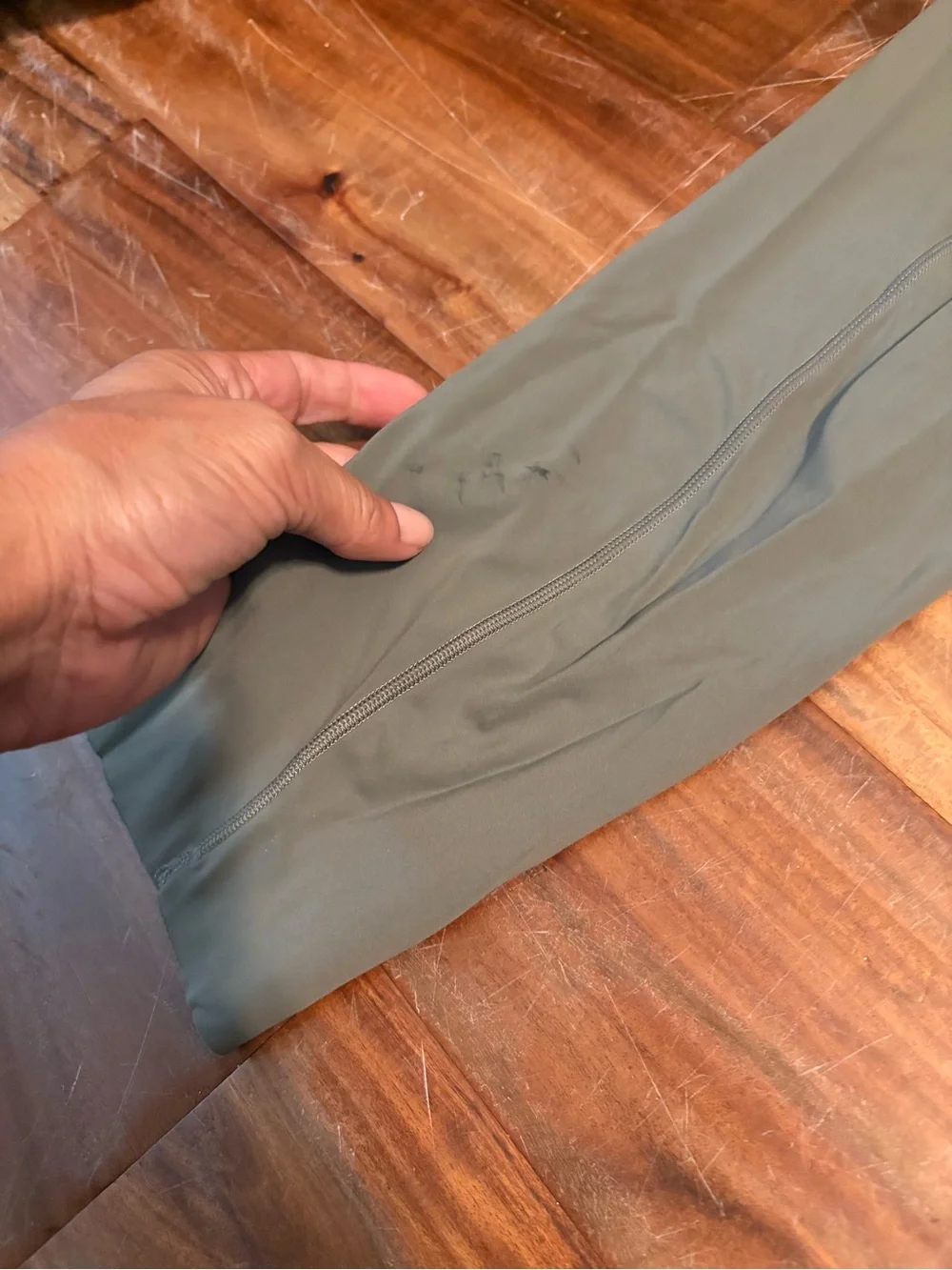 Lululemon Green High Rise Running Leggings Side Pockets Size 8 (801)